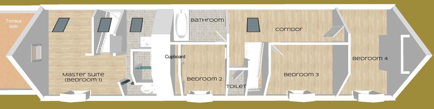 First floor plan of the longère