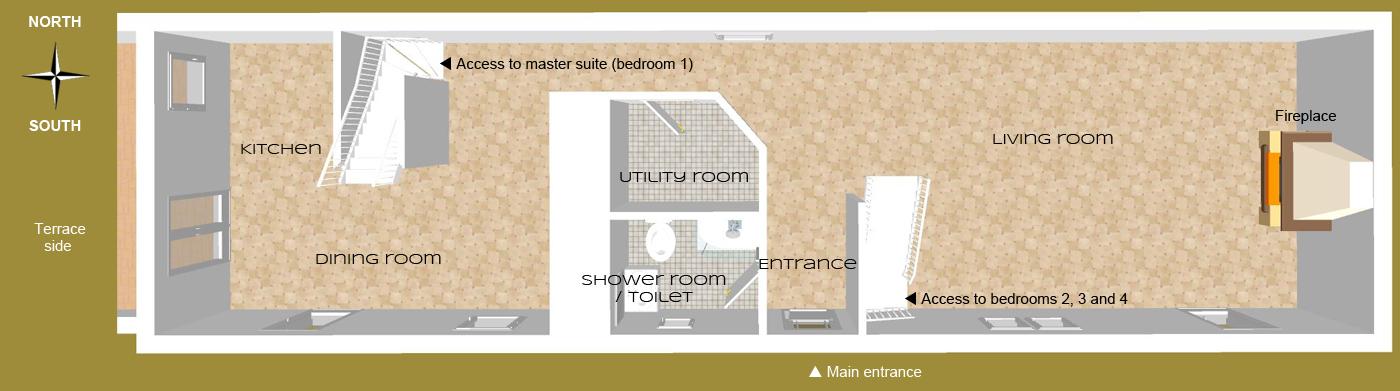 Ground floor plan of the longère